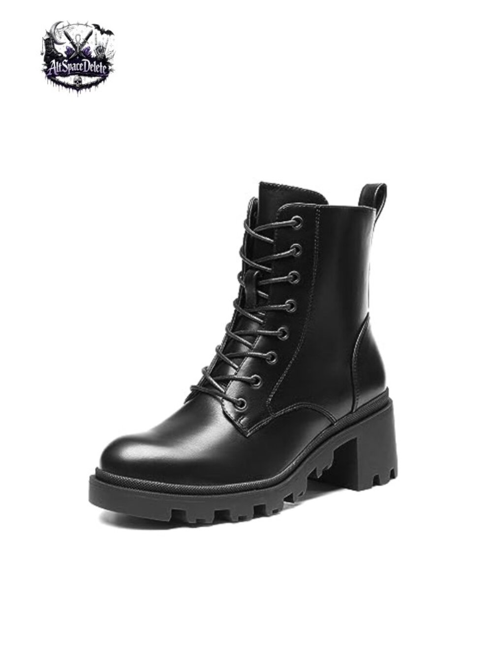 Women's Ankle Boots Faux Leather Lace Up Combat Booties